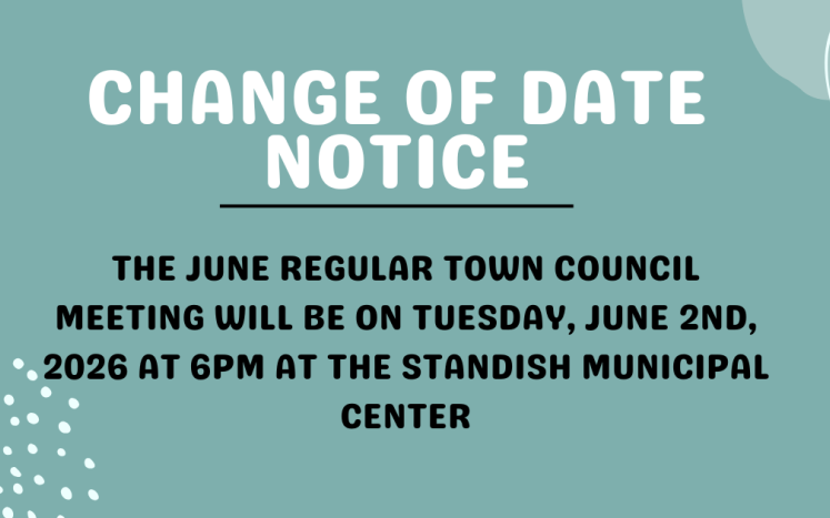 Change of Date: The June Regular Town Council Meeting will be on Tuesday, June 2, 2026